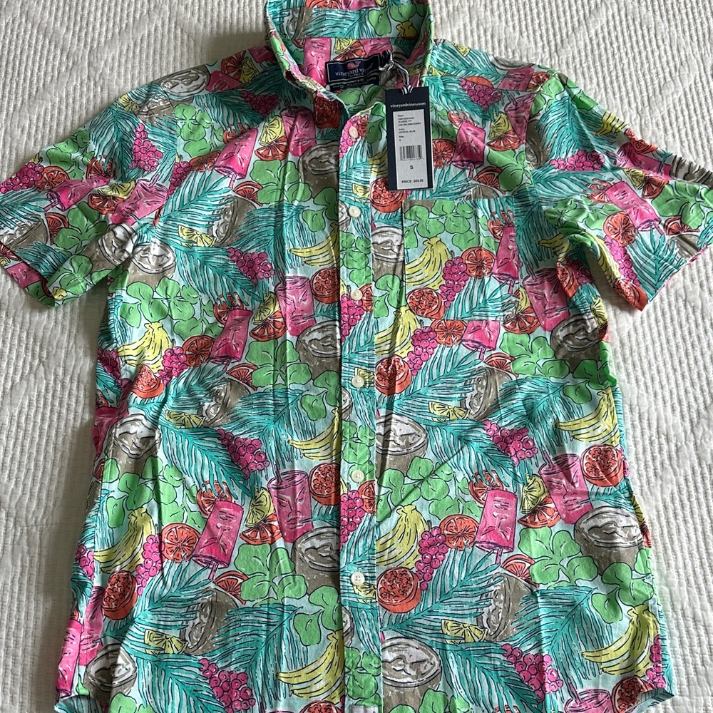Vineyard Vines Tropical Short Sleeve Button Down Shirt